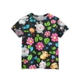 thumbnail image 3 of CCRFTGI Cute Tops for Kids Girls Size 6-7 Clothes for Teen Girls Short Sleeve Novelty Animal Floral Print Tops Casual Crew Neck Tee Top Coffee 3-4 Years, 3 of 4