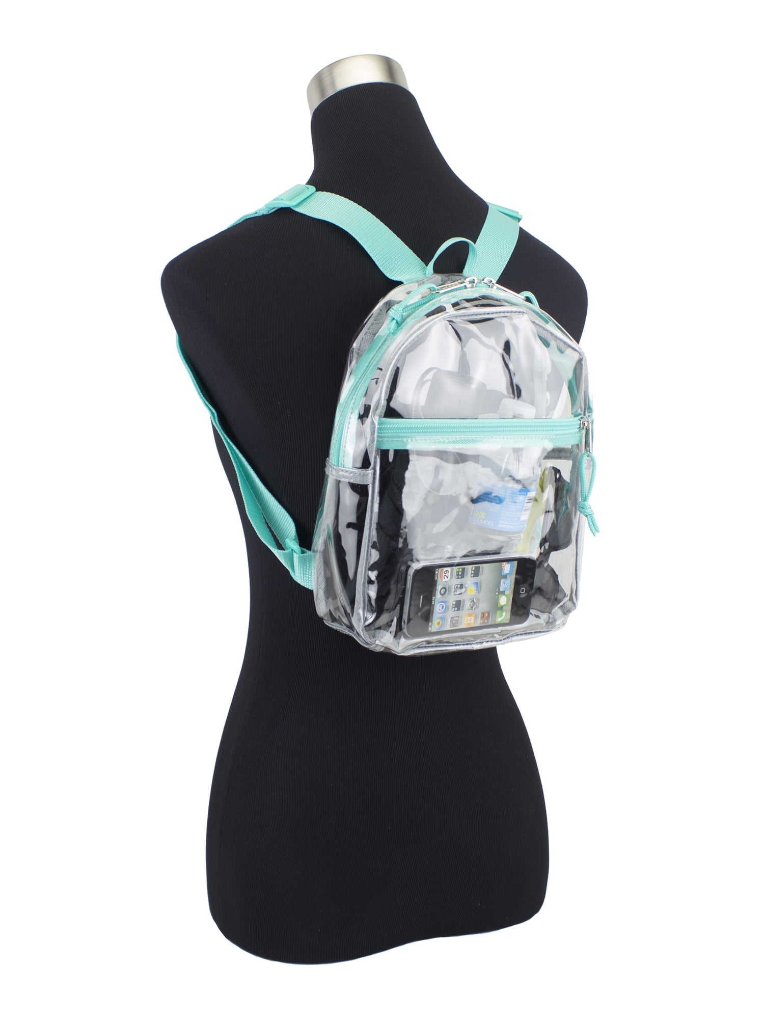 Eastsport Unisex Clear Mini Backpack, Turquoise