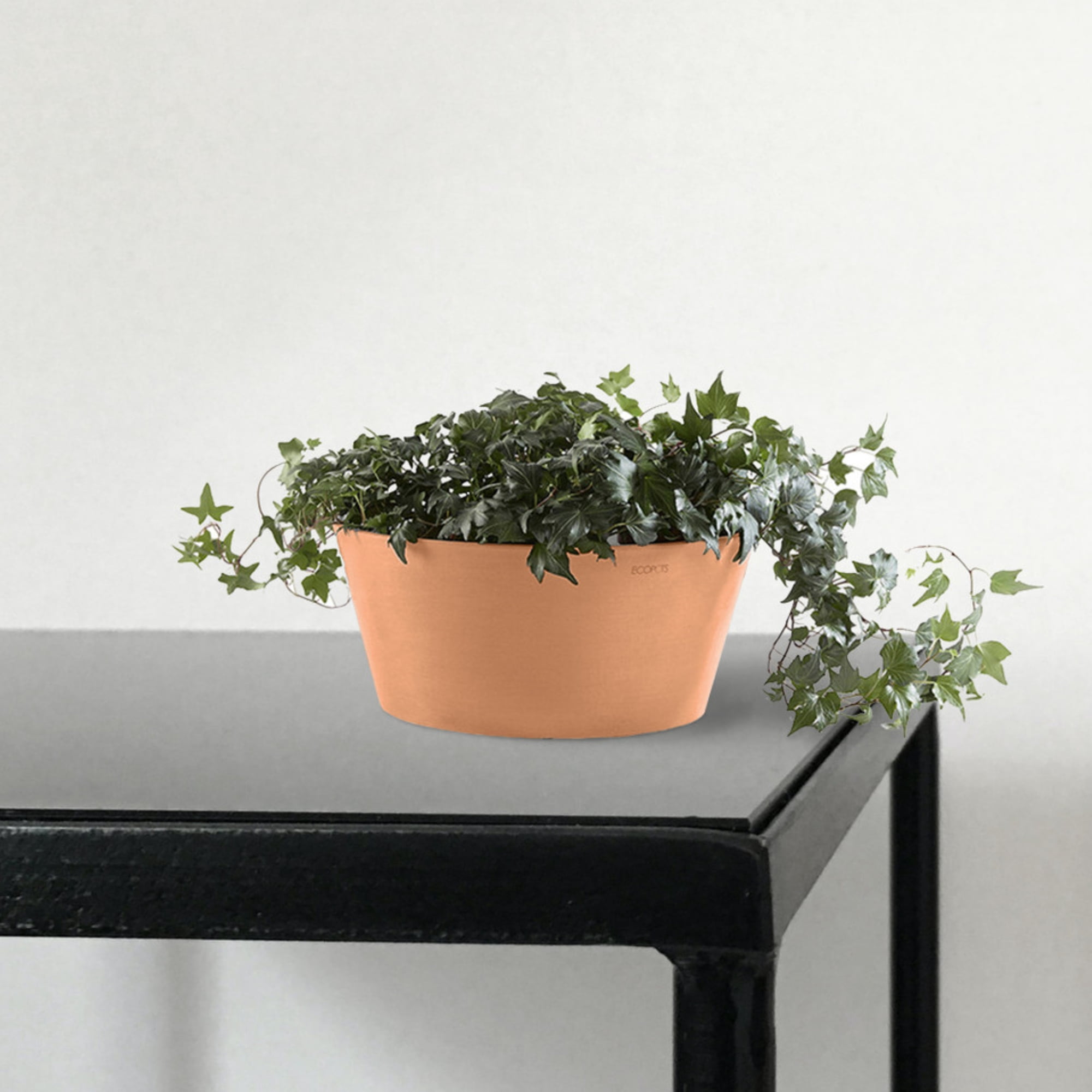 Ecopots 11.8" x 11.8" x 5.9" Round Terracotta Plastic Flower Pot with Drainage Holes