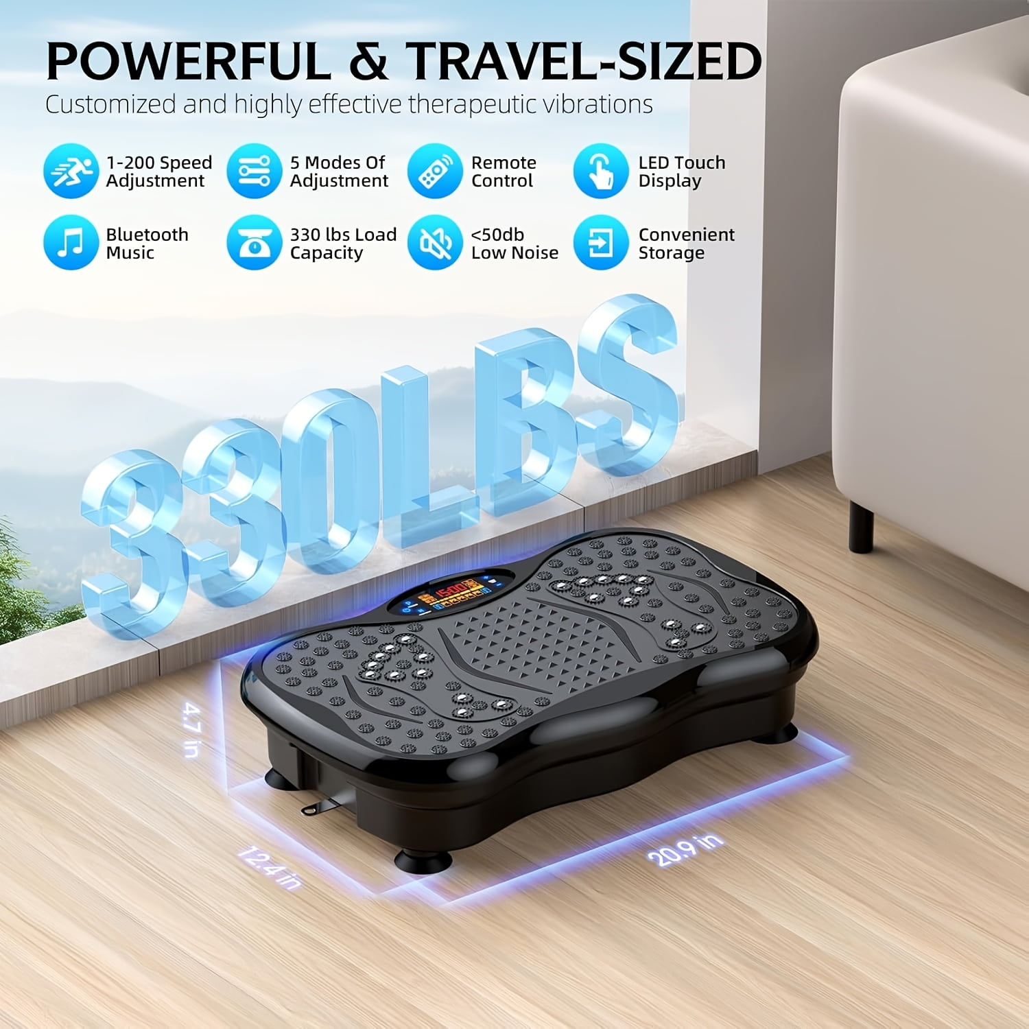 Vibration Plate Exercise Machine 10 Modes Whole Body Workout Vibration  Fitness Platform W/ Loop Bands Jump Rope Bluetooth Speaker Home Training  Equipment for Toning, Perfect for Thanksgiving - Walmart.com