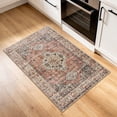 thumbnail image 4 of Lahome Washable Rug, 2x3 Small Boho Rug,Ultra Soft Rugs for Entryway, Non-Slip Entry Rugs Oriental Low-Pile Indoor Mat Floor Carpet for Entrance Bedroom Kitchen Bathroom Foyer Decor,Terracotta, 4 of 9