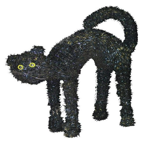 Youngcraft 9288739 3D Tinsel Cat Halloween Decoration  Black