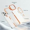 thumbnail image 2 of Designed For iPhone 17 Phone Case,Two-color,Compatible with Mag-Safe,Crystal Transparent Back,PC + TPU Hybrid Drop Protection,Ultra Slim Shockproof Anti-fall,Durable Phone Case,Orange, 2 of 9
