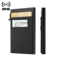 thumbnail image 4 of Rfid Credit Card Holder Wallet Metal Thin Bank Card Case Men Women Pop Up Minimalist Wallet Small Black Purse Metal Vallet, 4 of 7