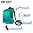 thumbnail image 4 of Honeii Green Turquoise Teal Print Canvas College Laptop Backpack, Durable Rucksack Travel Notebook Bag School Backpack Book Bag for Men Women-Small, 4 of 7