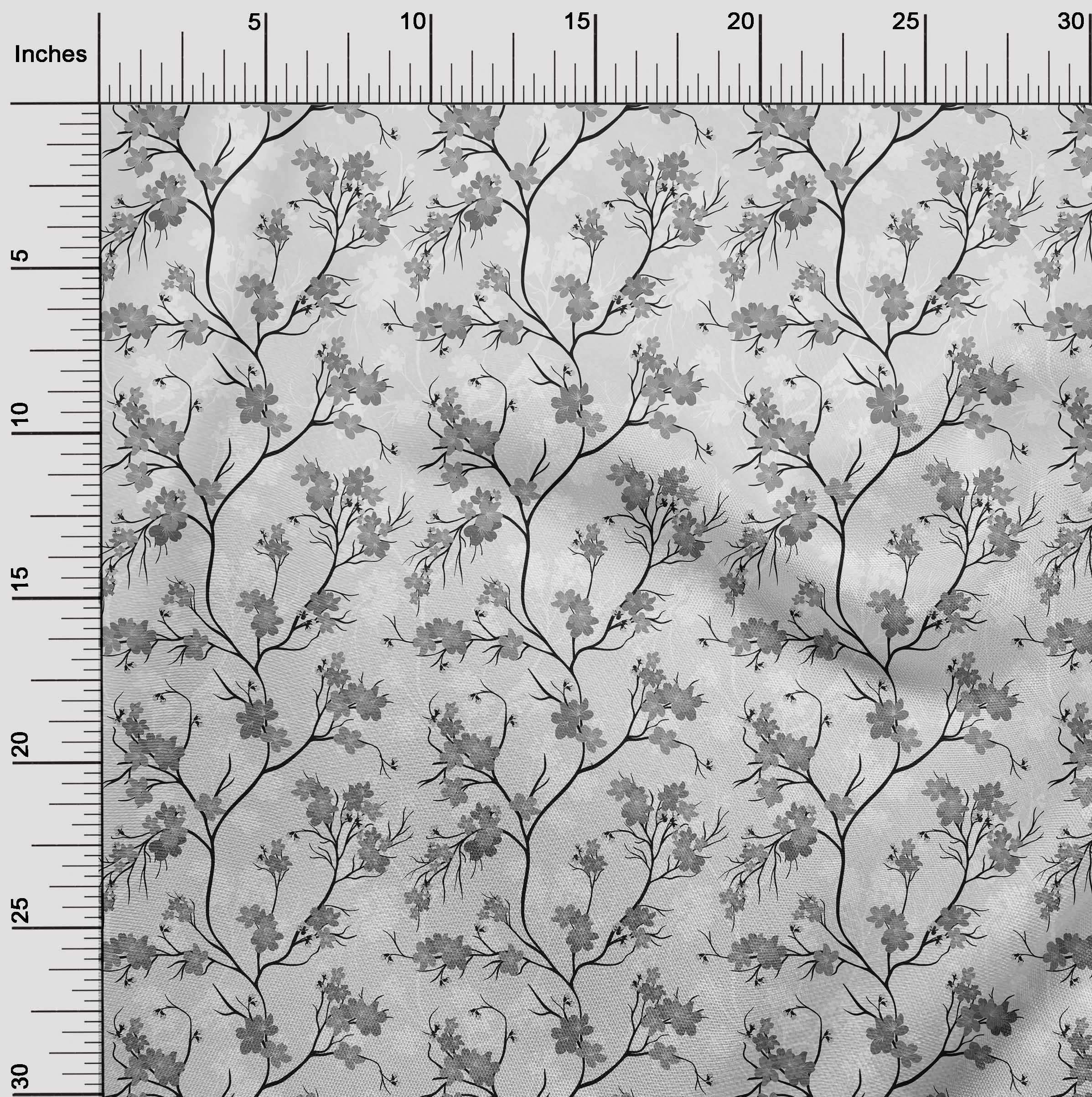 oneOone Polyester Spandex Gray Fabric Floral Sewing Material Print Fabric By The Yard 56 Inch Wide - image 3 of 5