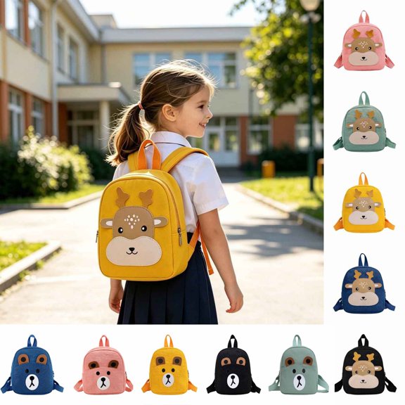 Colorful Solid Age 4t 5t 6t, 5th 6th Backpack with Cute Front Pocket Lightweight Waterproof Elementary School Bookbag