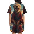 thumbnail image 3 of Picia Meditating Golden Retriever Pajamas Sets for Women Soft Short-Sleeved Pjs with Lounge Shorts Two Piece Sleepwear-Medium, 3 of 9
