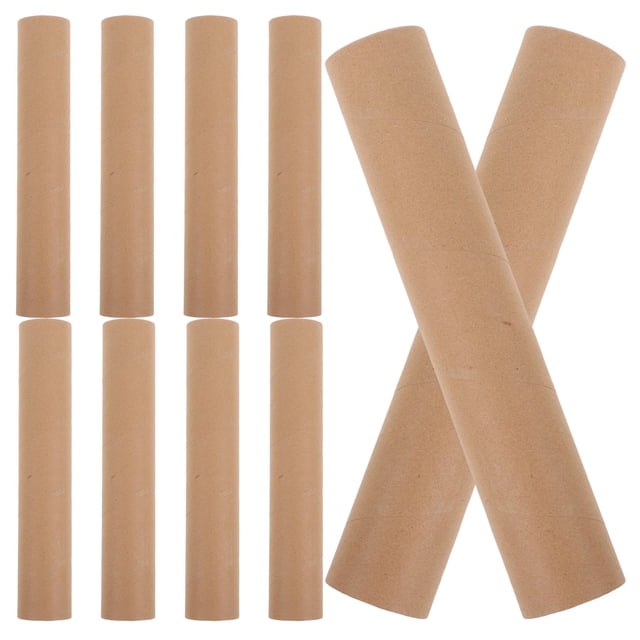 TEHAUX 10Pcs Durable Kraft Cardboard Tubes for Mailing Posters Artwork and Documents with Protective Caps