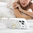 thumbnail image 5 of for iPhone 17 Pro Case with Card Holder and Strap for Women,Crossbody Lanyard,Ring Stand,Snap Clasp,Cute Phone Wallet Cases 6.3 inch (White Leopard), 5 of 15