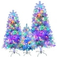 thumbnail image 4 of 7.4FT, 6FT, 4FT Silver Pre-lit Artificial Hinged Christmas Tree Set, Holiday Spruce Xmas Tree with 2400 Branch Tips, 850 LED Lights, 11 Lighting Modes, Holiday Decoration for Home, Office,School, 4 of 9