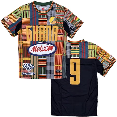 Ghana International Team Men's Headgear Classics 1990 World Cup Soccer Jersey (Small, Black/Multi)