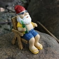 thumbnail image 4 of Outdoor Garden Santa Ornament Cute Resin Craft Weather-resistant Chair Dwarf Gnome Figure Figurine Statue Sculpture Yard Lawn Desktop Decoration Birthday Gift, 4 of 10
