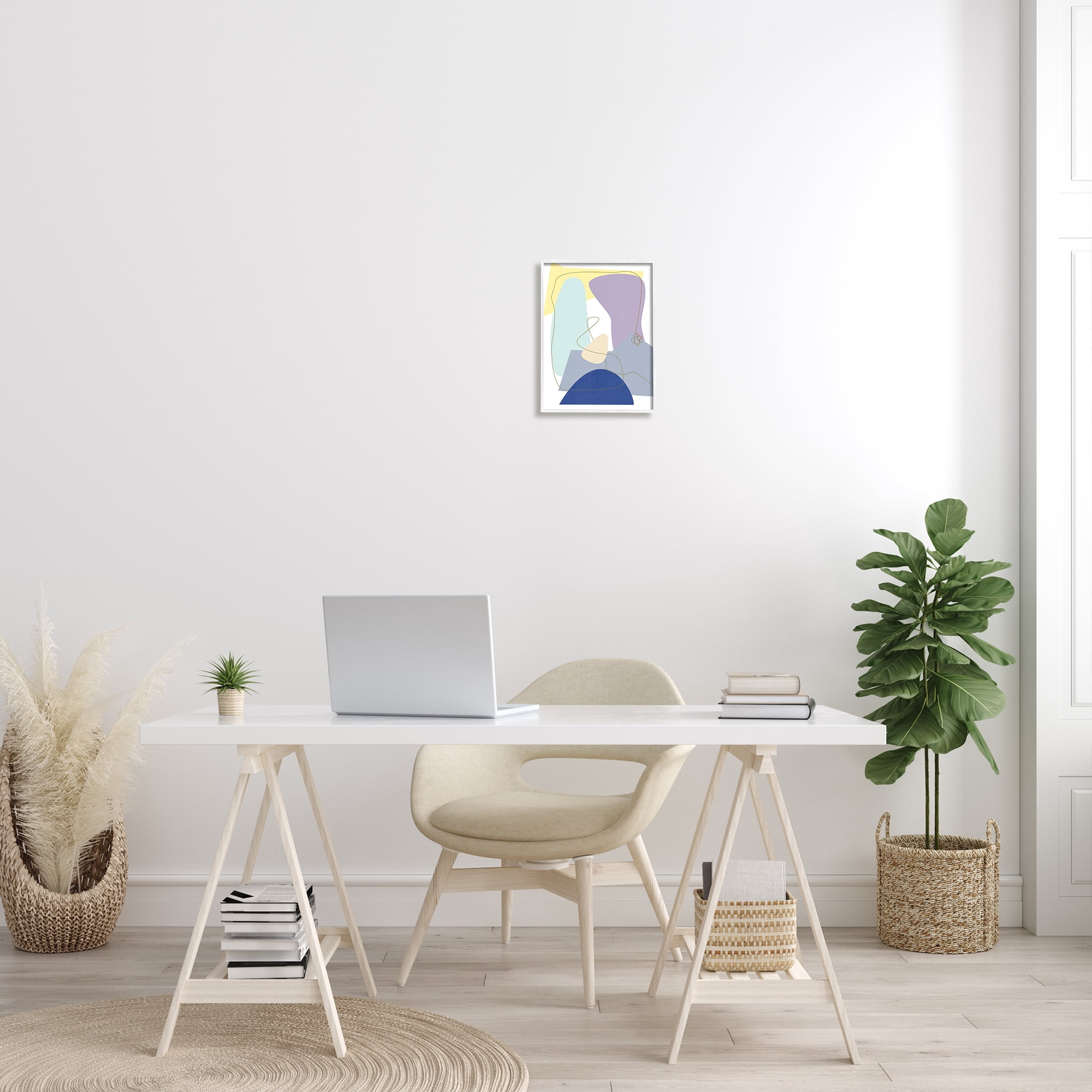 Stupell Industries Modern Contrasting Shape Abstraction Blue Purple Green, 11 x 14, Design by Melissa Wang