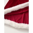 thumbnail image 6 of Fdqin Girls Christmas Dresses Velvet Long Sleeve Letter Print Plush Crew Neck Dress with Santa Hat Winter Christmas Outfit Red 3-4 Years, 6 of 9