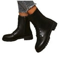 thumbnail image 7 of UngA Women's Combat Boots Ankle Boots Lace-Up Platform Lug Sole Womens Boot Black,Size 7, 7 of 7