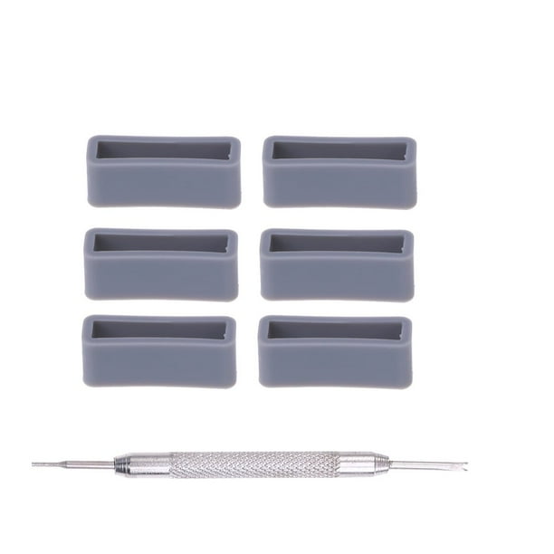 EeaseMX presillas de repuesto de silicona para correa de reloj de 20 mm con herramienta de reparación (gris)