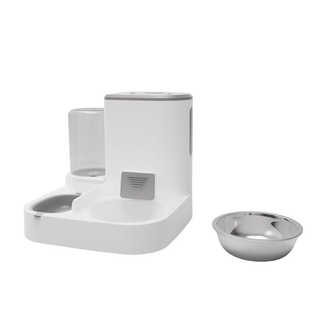 Comedero automático para mascotas, juego de tazones de agua y comida, estación de alimentació mascotas, dispensador de agua y comida Gris Gloria Alimentador Automático