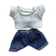 thumbnail image 3 of pantalones de muñeca de felpa Perfecl traje de manga corta para muñecas de 17cm, 3 of 8
