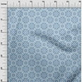 thumbnail image 2 of oneOone Cotton Jersey Medium Blue Fabric Artistic Floral & Octagon Shape Geometric Sewing Craft Projects Fabric Prints By Yard 58 Inch Wide, 2 of 4