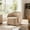Espresso, variant on Christopher Knight Home Curved Accent Chair, Plush Boucle Upholstery, Cream