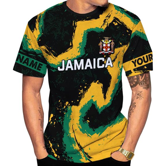 HD Personalized Jamaica Shirt Custom Jamaica Flag Lion Shirt for Men and Women, Jamaican Pride T-Shirt, Jamaica Tshirt Jamaicana (T-shirt, S)