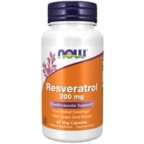 NOW Supplements, Natural Resveratrol 200 mg with Red Wine Extract, 60 Veg Capsules
