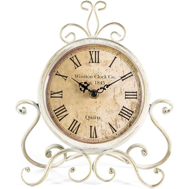 Elegante reloj de mesa vintage, reloj de escritorio antiguo con números romanos para una decoración del hogar atemporal