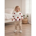 thumbnail image 6 of Miaouyo Baby Girls Birthday Knit Fall Sweater 9 12 18 Months Fashionable Strawberry and Letter Embroidery Crew Neck Long Sleeve Birthday Tops, 6 of 9