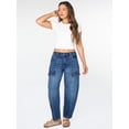 thumbnail image 2 of Celebrity Pink Women's Mid Rise Utility Barrel Jeans, Sizes 1-21, 2 of 6