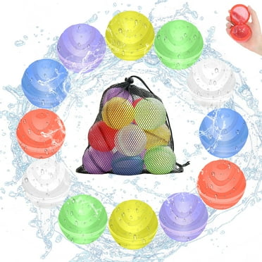 Lidlife 12PC Water Balloons, Rubber Water Balloons Magnetic Self-Sealing Rapid-Filling Water Grenades