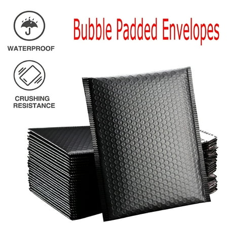 CCOCC Bubble Mailers 5x7 Inch 50pc Black Shipping Bags,Colored Padded Mailing Envelopes,Opaque Matte Self Seal Bubble Poly Mailers Bulk Black