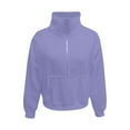 thumbnail image 4 of Teen Girl Clothes 12-14 Years Old Sweaters For Teens Girls' 1/4 Zipper Sweatshirts Casual Long Sleeve Pullover Tops Cute Half Zipper Sweater Thumb Hole Purple 3-4 Years, 4 of 4