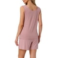 thumbnail image 3 of INSPIRE CHIC Womens Lounge Set Cotton Sleeveless Pajama Set Tank Top Shorts Soft Sleepwear PJ Set 3XL Pink, 3 of 6