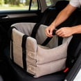 thumbnail image 4 of Waterproof Pet Booster Car Seat for Small Dogs and Cats up to 15 lbs, Non-Slip Back Seat with Safety Straps and Seat Belt Opening (Beige), 4 of 7