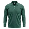 thumbnail image 3 of Ceisia Men's Slim Fit Heathered Long Sleeve Polo Shirts, Stretchy Breathable Collared Casual Shirts Gifts, 3 of 6