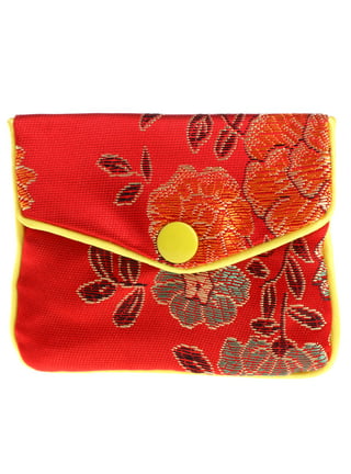 15 Pcs Silk Jewelry Pouch with Zipper Chinese Silk Pouches Travel