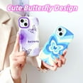 thumbnail image 5 of Compatible with iPhone 13 Butterfly Case for Women Girls,Aesthetic Cute Girly Wavy Design Soft Shockproof Cell Phone Cover for iPhone 13 (Butterfly/Blue), 5 of 8