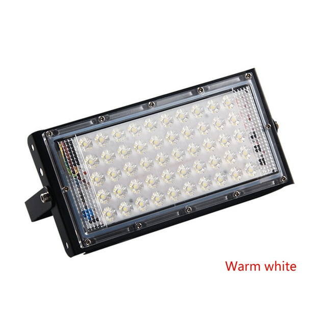 Inteprter Luz de inundación llevada 50W AC 220V Proyector de reflector para exteriores IP65 Lámpara de calle LED impermeable Iluminación de paisaje Iluminación y accesorios negro Inteprter HA1314-02B