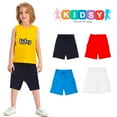 thumbnail image 6 of Kidsy Boys Casual Beach Cargo Shorts – Soft Cotton, Pull-On/Drawstring Closure, Two Pockets, Midnight, 2, 6 of 11