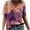 Red, variant on QENGING Summer Tops for Women 2023 Trendy Floral Printing Casual V-neck Short Sleeve Loose T-shirt Tee