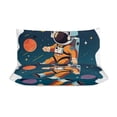thumbnail image 3 of 3 Pcs Soft Bedding Set, Includes 1 Duvet Cover with Zipper And 2 Pillow,Shams Cartoon Space Astronaut Full(79"×90"), 3 of 8