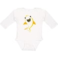 thumbnail image 3 of Inktastic Cute Shark, Little Shark, Yellow Shark Boys or Girls Long Sleeve Baby Bodysuit, 3 of 5