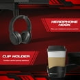 thumbnail image 7 of Homall 55 Inches Z-Shaped Gaming Desk Carbon Fiber Surface Desk with Cup Holder & Headphone Hook, Black, 7 of 7