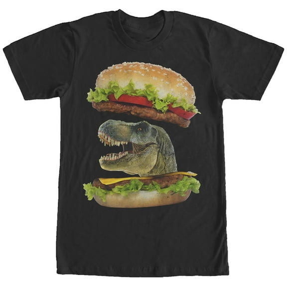 Men's Lost Gods Dinosaur Cheeseburger Graphic Tee Black Small