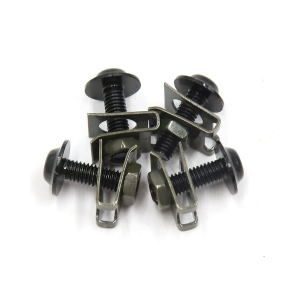 Unique Bargains 4 Pcs M6 Motorcycle Sportbike Fairing Bolts Kit Fastener Clips Screws Black