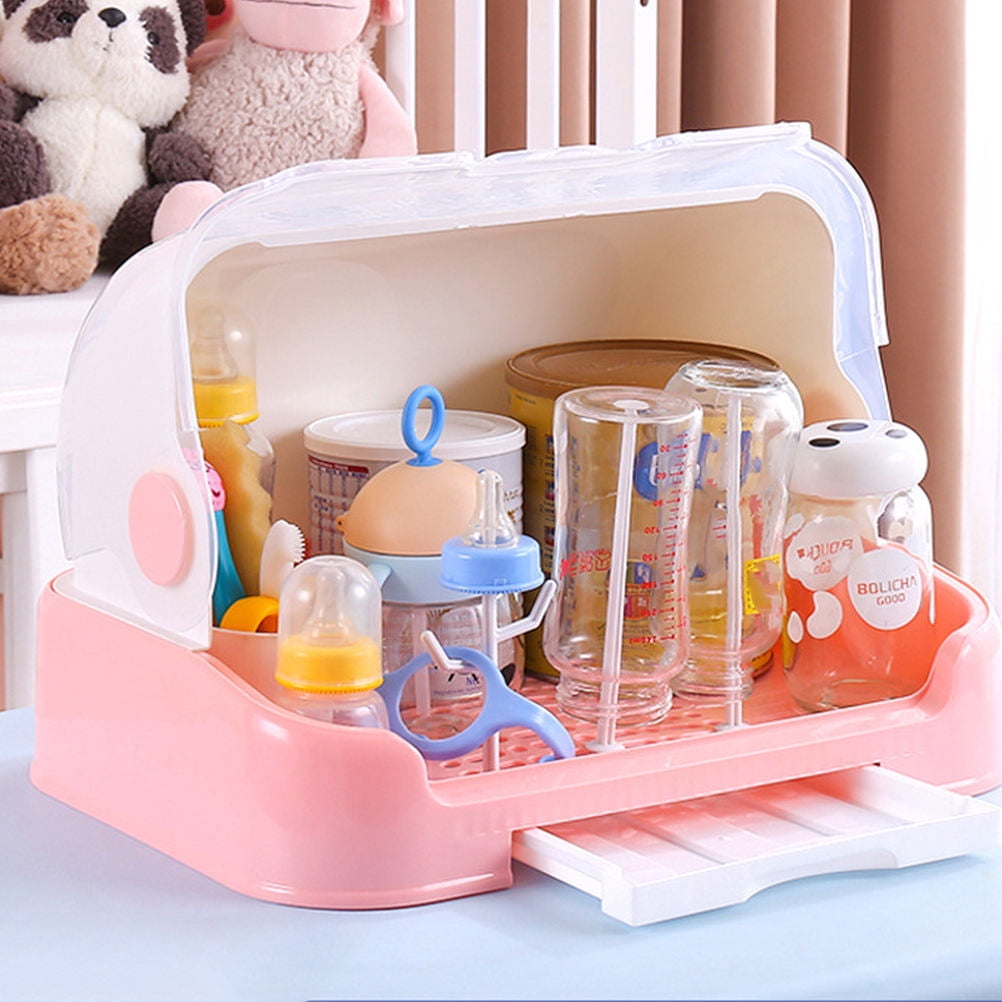 TABLZONE Kitchen Bottle Drying Rack with Cover, Space-Saving Organizer, PP Material, Easy to Clean and Store