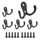 thumbnail image 2 of Double Prong Robe Hook with Screws, Dual Coat Hooks Wall Mounted Hanging Clothes for Bathroom Bedroo, 2 of 5