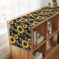 thumbnail image 6 of Yellow Sunflowers Table Runner, Summer Botanical Elegant Pastoral Bees Washable Cotton Linen Table Runners 60 Inches Long, Dresser Scarf Runner for Coffee/TV Stands/Kitchen/Cabinets 13''x60'', 6 of 9