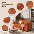 thumbnail image 4 of Aiho 75" L Loveseat Sofa, Comfy Corduroy Fluffy Couch with Deep Seat with Double Layer Cushions for Living Room, Apartment, Bedroom, Bedroom - Orange, 4 of 6